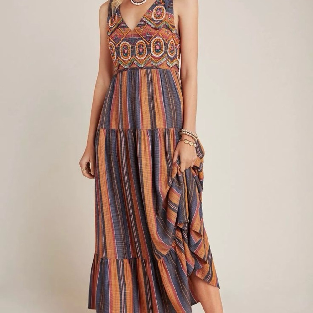 Ranna Gill by Anthropologie Embroidered Maxi Dress 2X